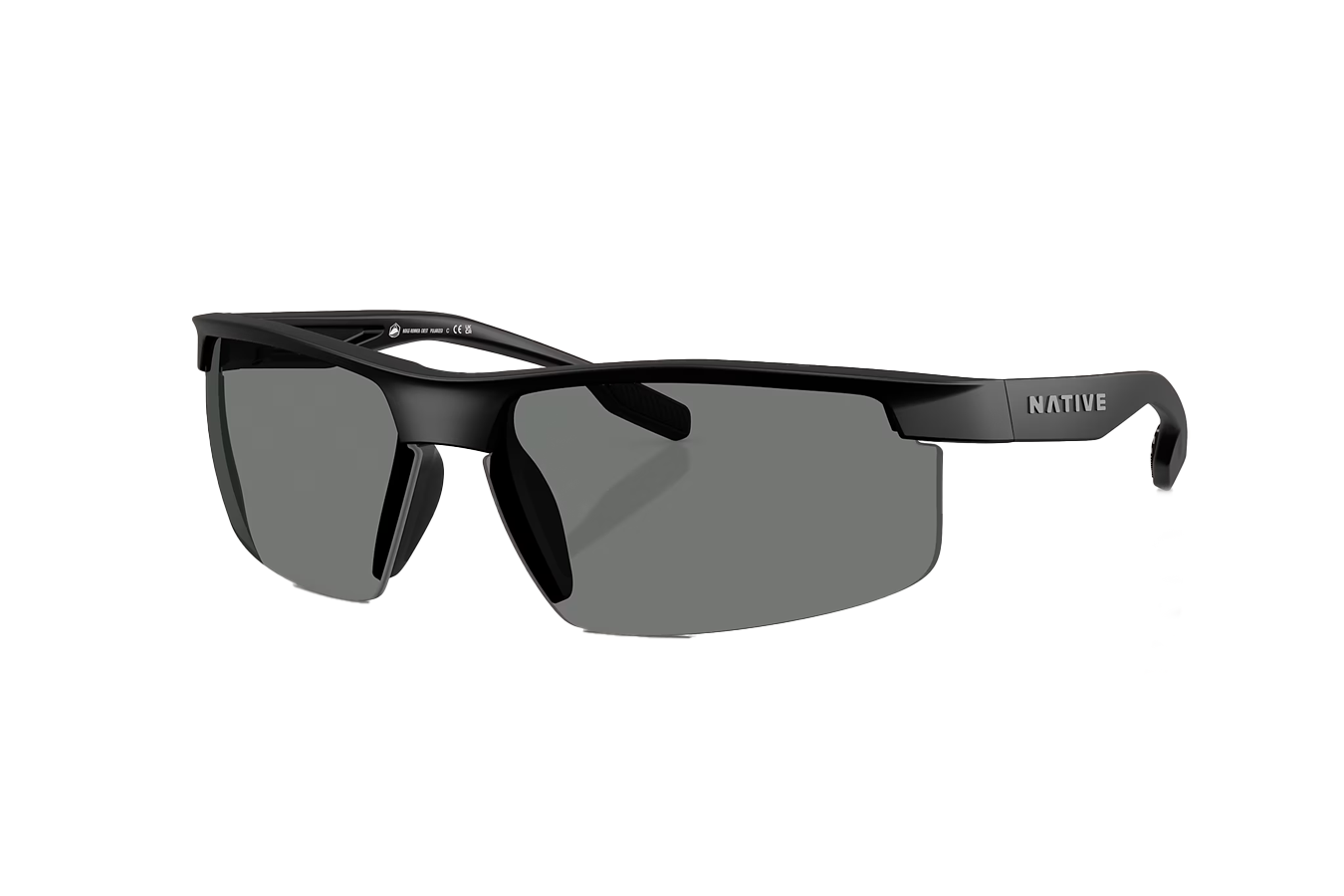 NATIVE EYEWEAR Ridge-Runner Crest Matte Black with Grey Polarized